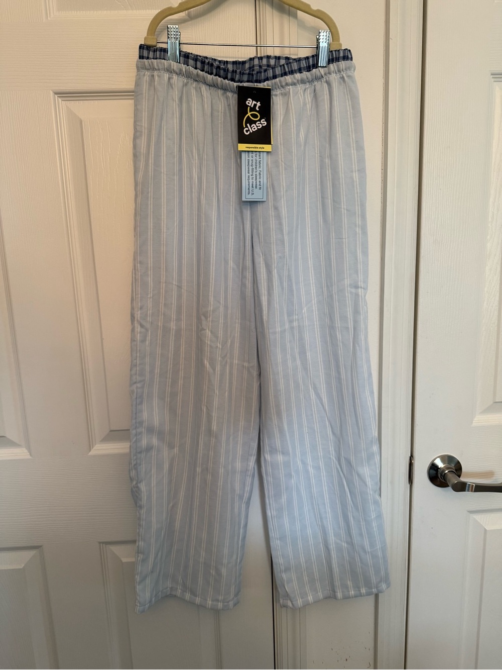 art class Light Blue & White Striped Pajama Pants
